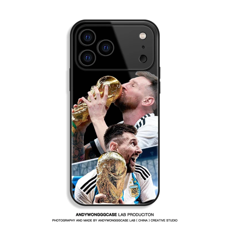 梅西 Messi 高清鋼化玻璃手機殼