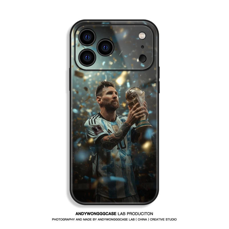 梅西 Messi 高清鋼化玻璃手機殼
