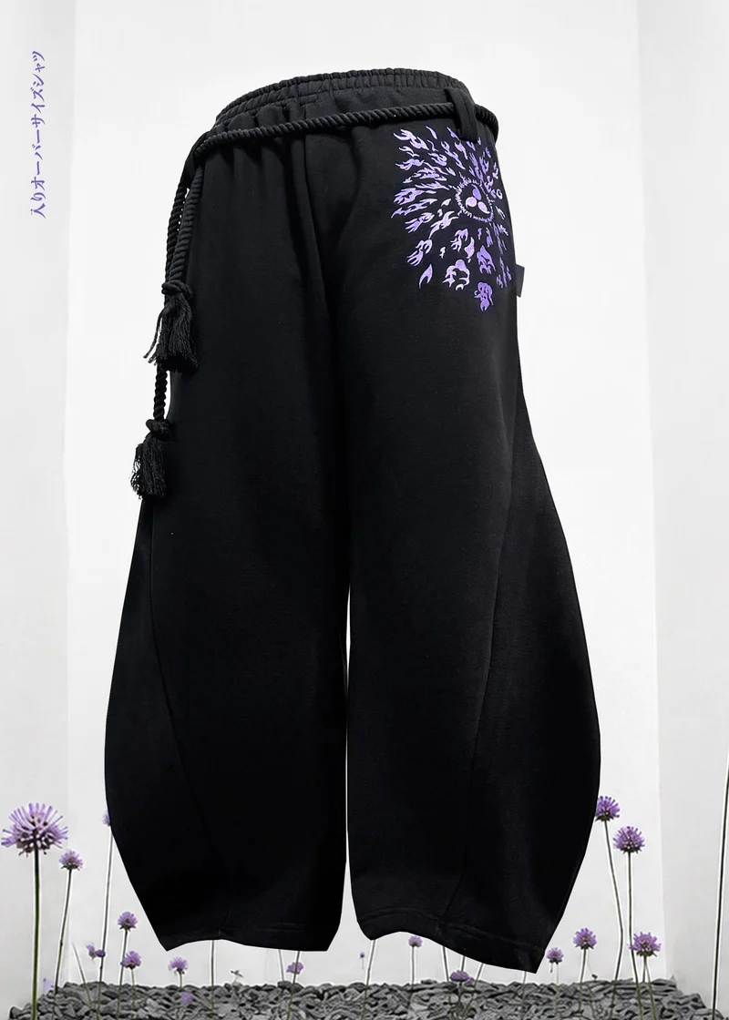 “佐助咒印”刺繡工藝寬鬆運動褲