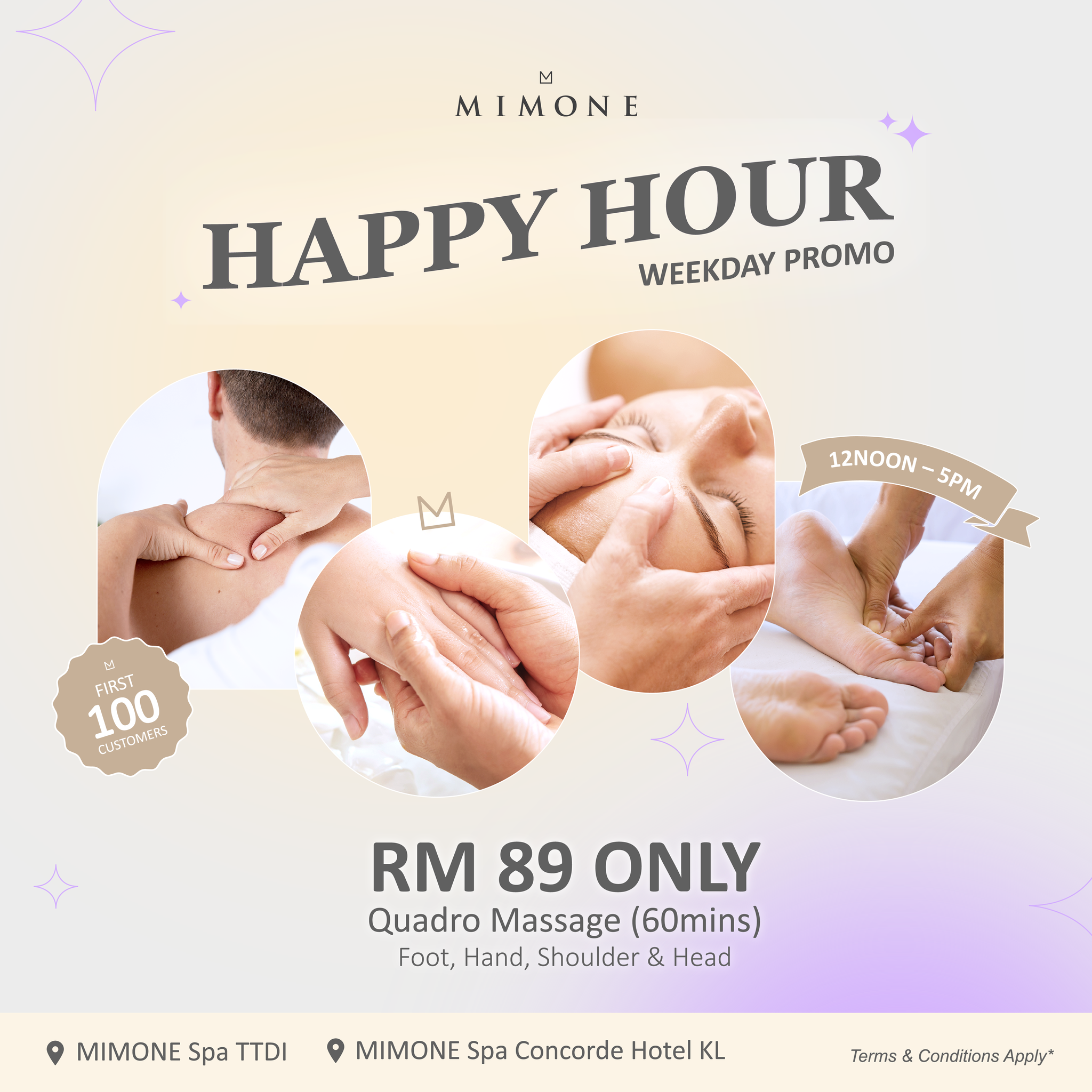 RM89 Happy Hour 12-5pm (Weekday Promo)