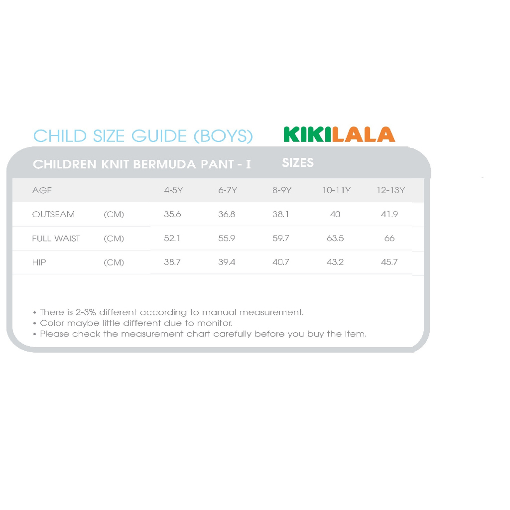 Kikilala Children Boy Slim Fit Bermuda Pant BPK304-KIKILALA