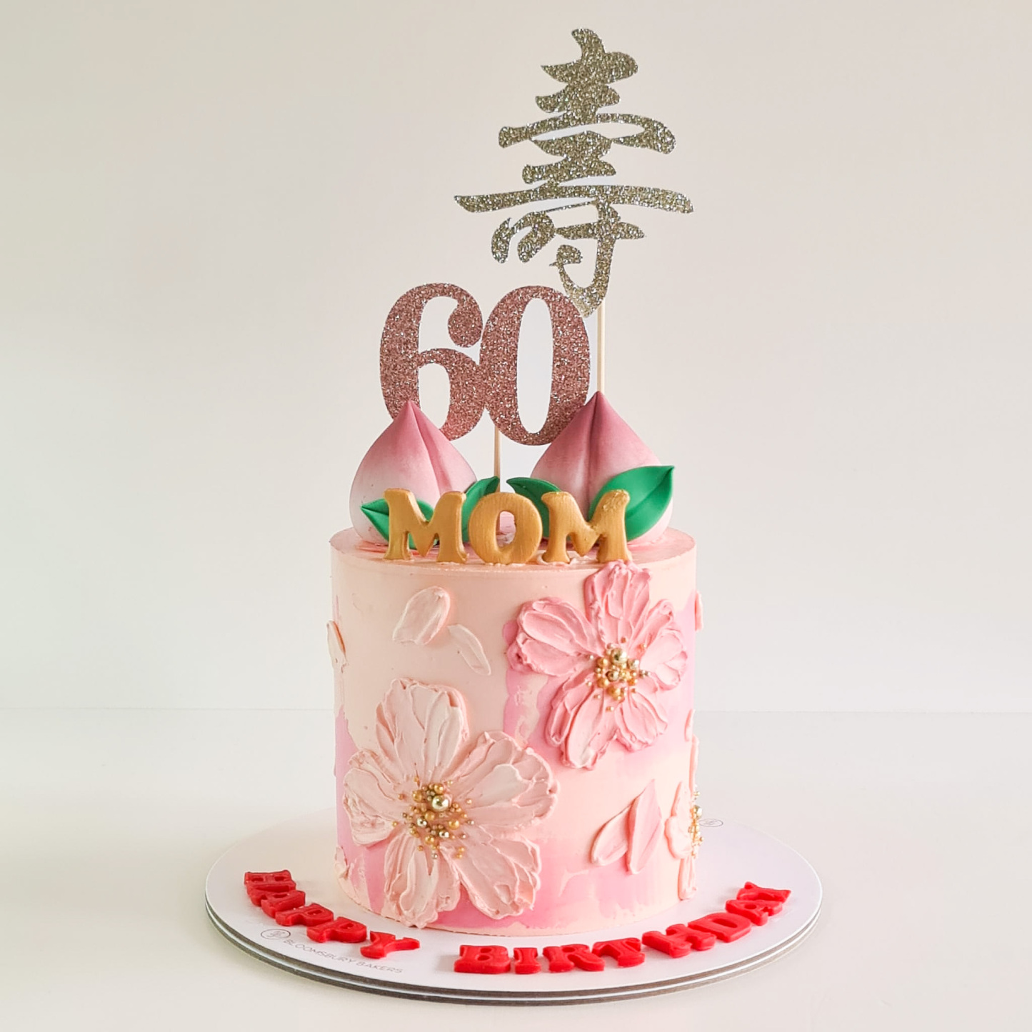Blush Buttercream Floral Longevity Cake