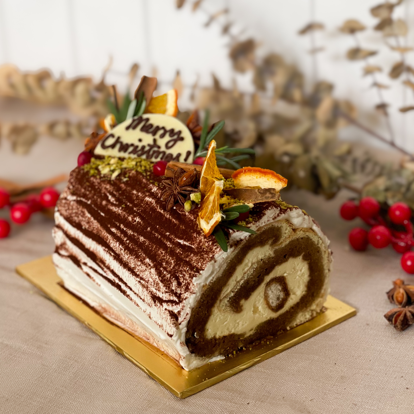 Tiramisu Yule Log