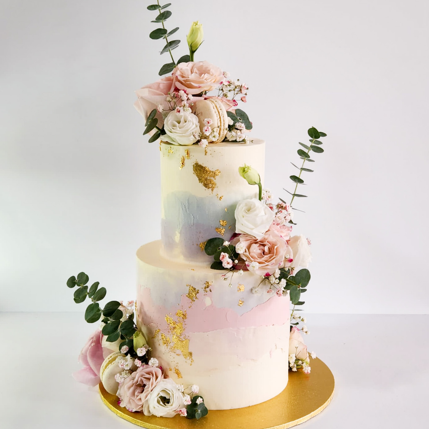 Pastel Watercolour Fresh Floral Cake
