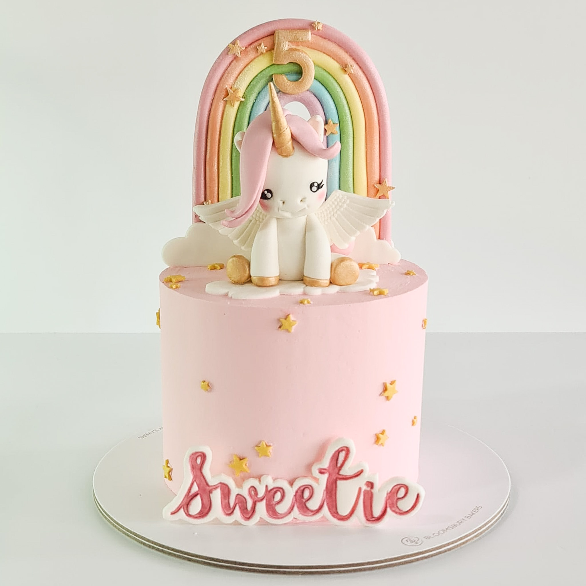 Pastel Rainbow Unicorn with Wings Cake 