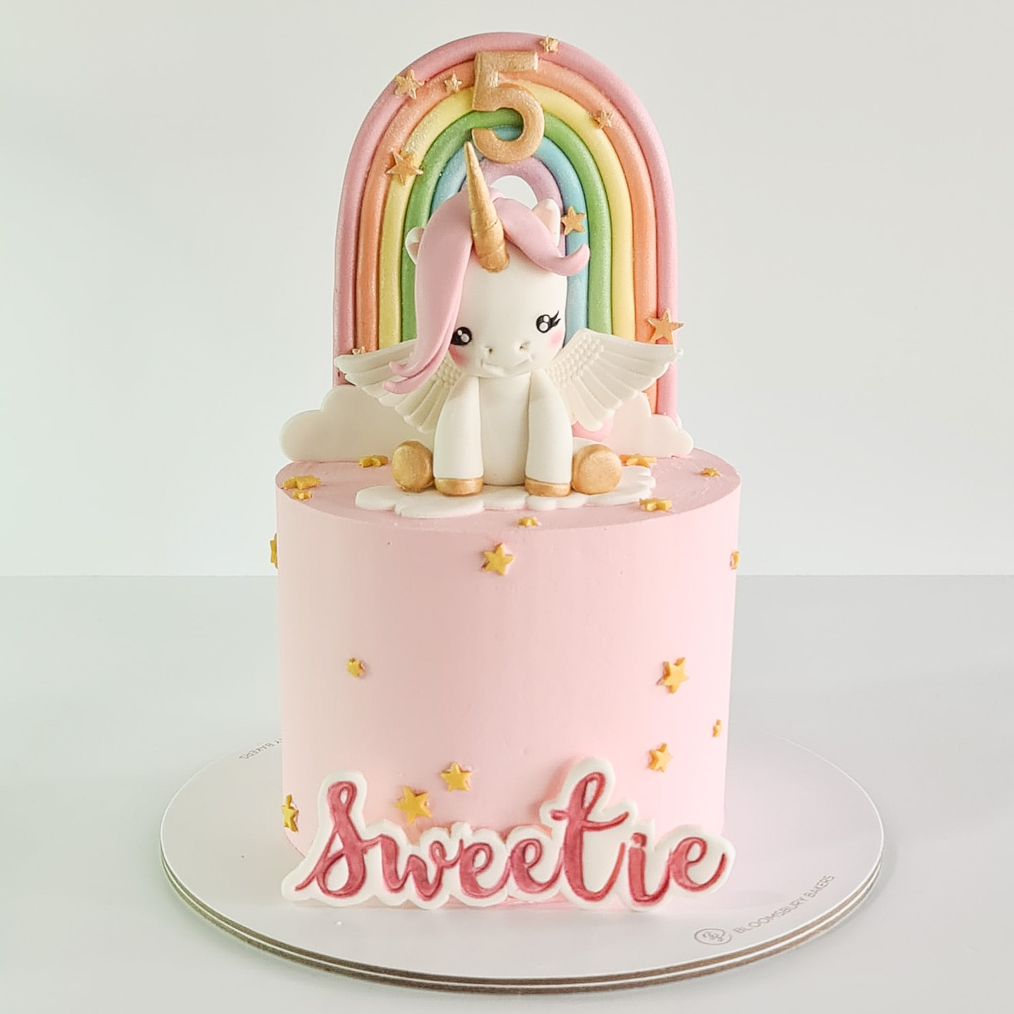 Pastel Rainbow Unicorn with Wings Cake