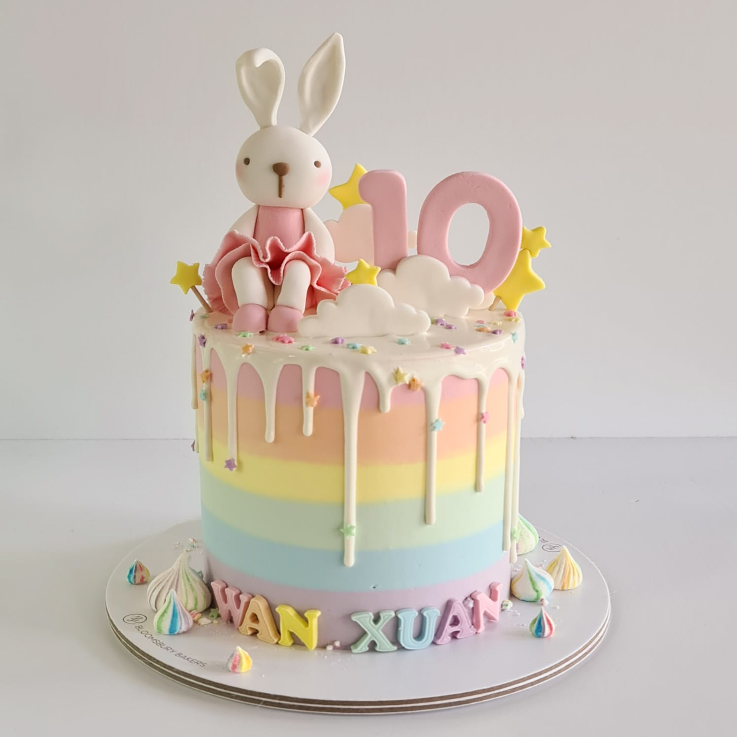 [KB3] Pastel Rainbow Bunny Drip Cake