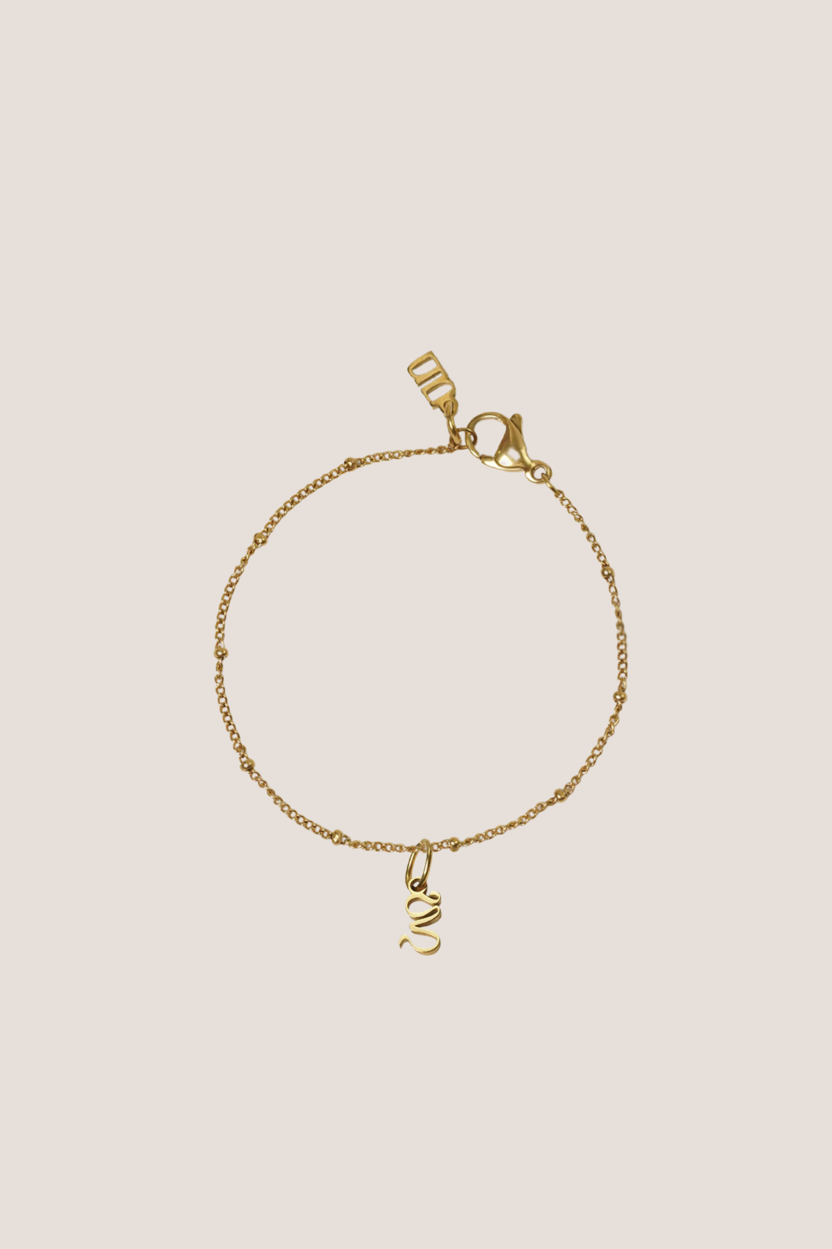 Go With The Slow Charm with Gold Chain Bracelet