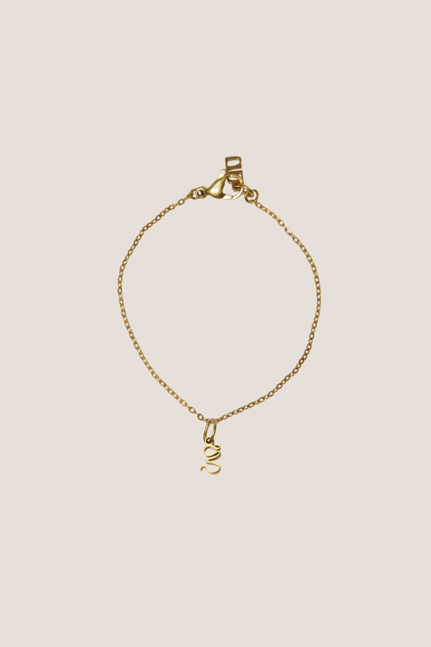Go With The Slow Charm with Gold Chain Bracelet