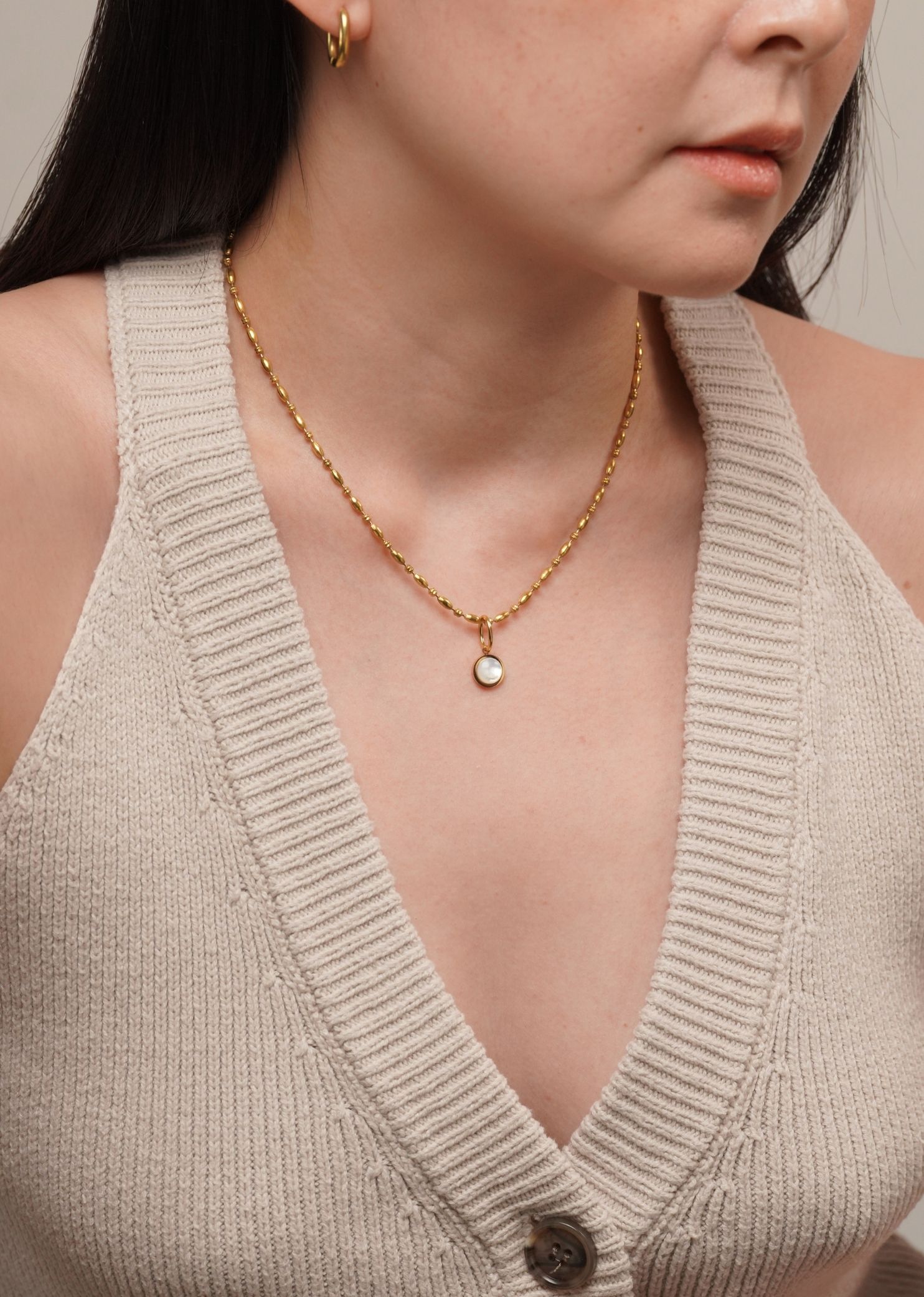 Mother of Pearl Pendant Serene Necklace