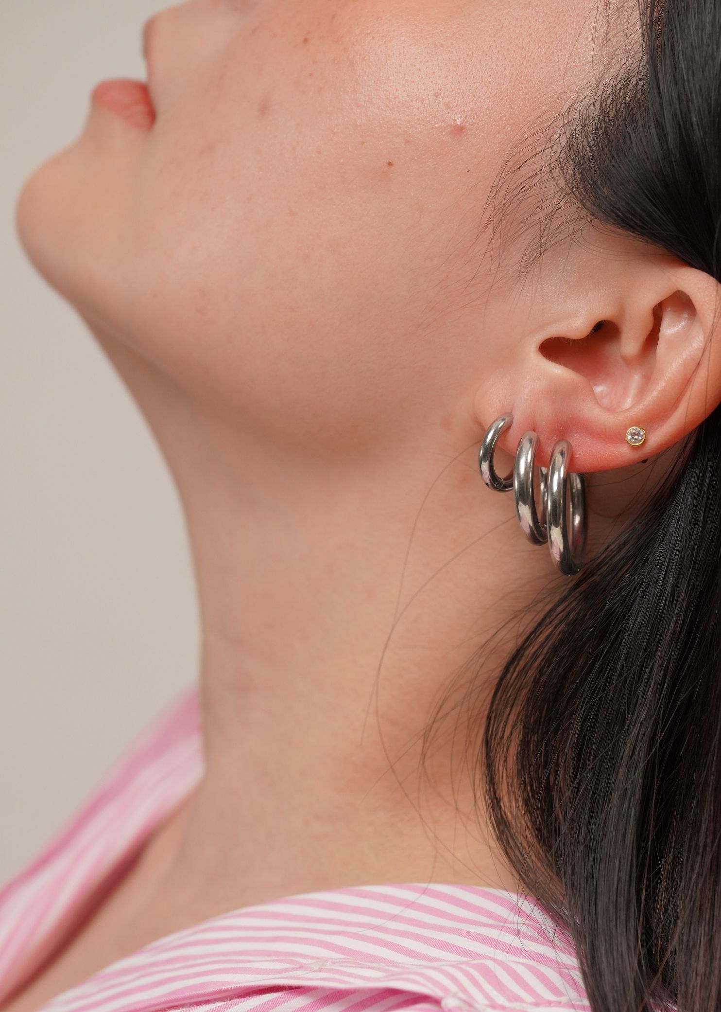 Eros Silver Hoop Earrings