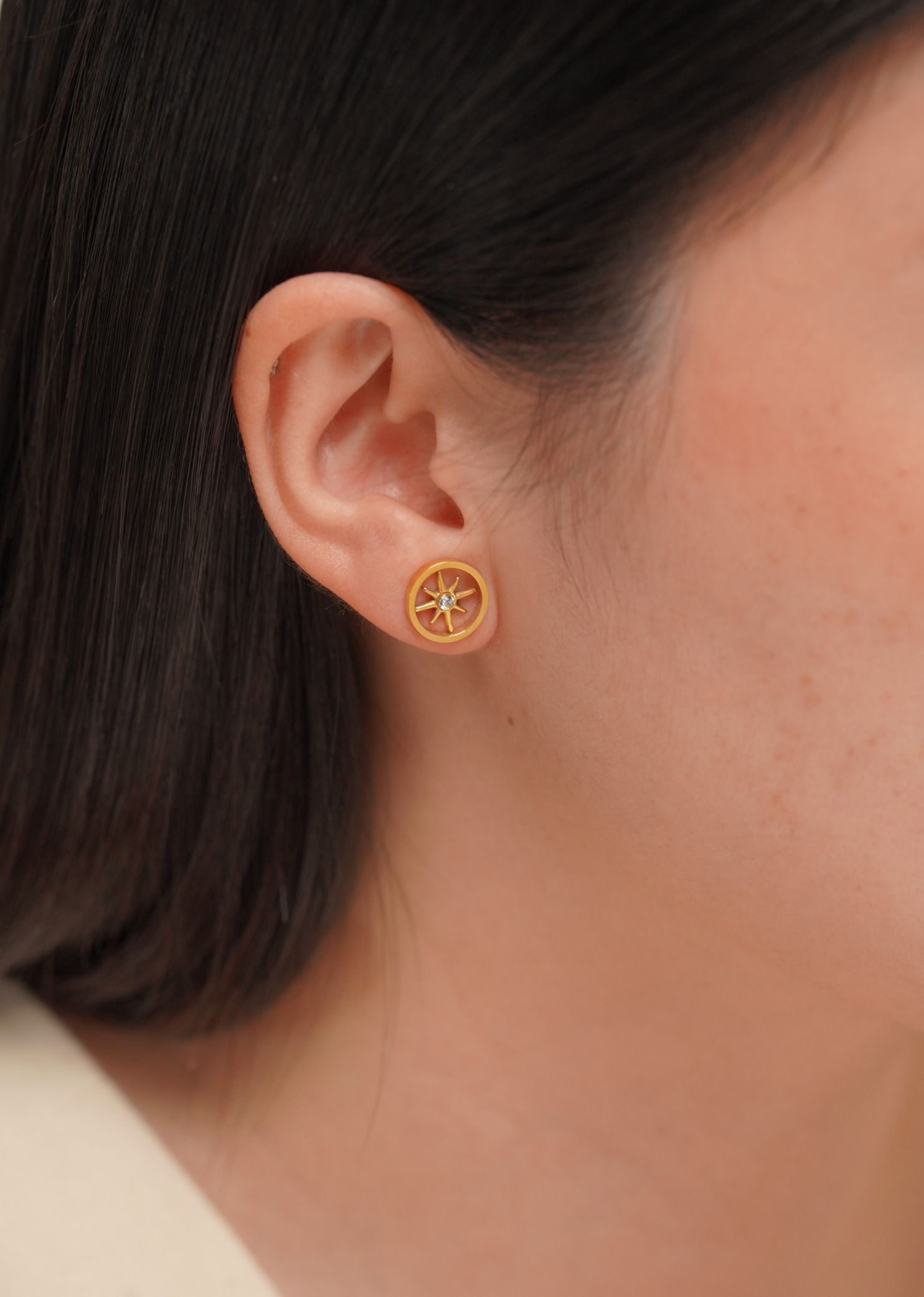 Path Gold Stud Earrings
