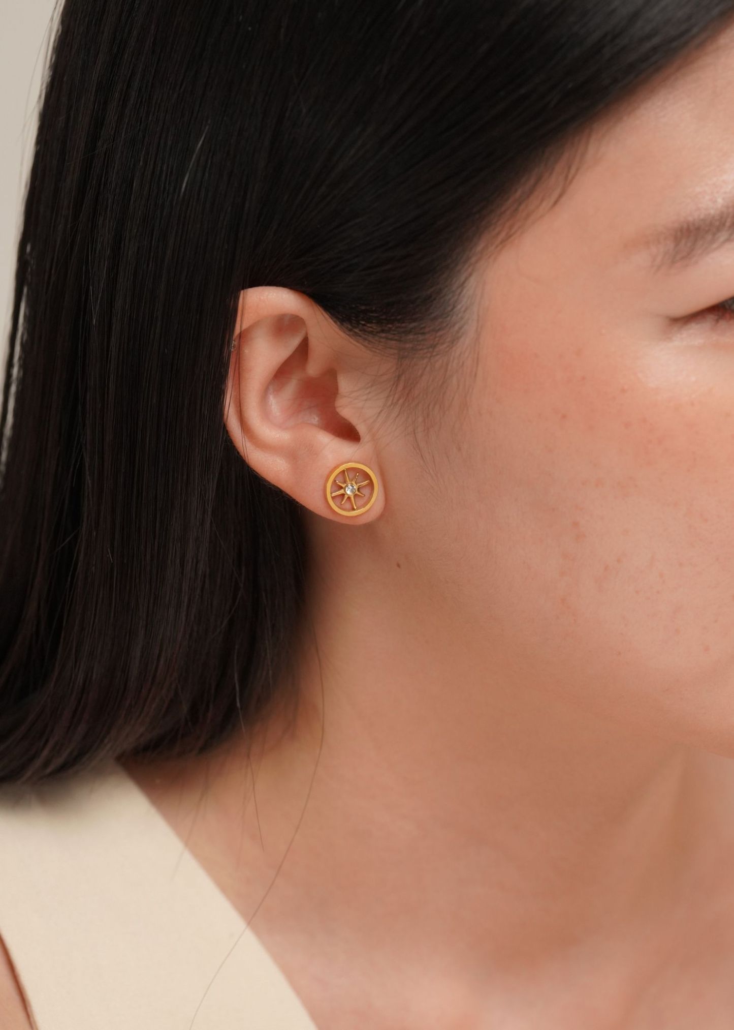 Path Gold Stud Earrings
