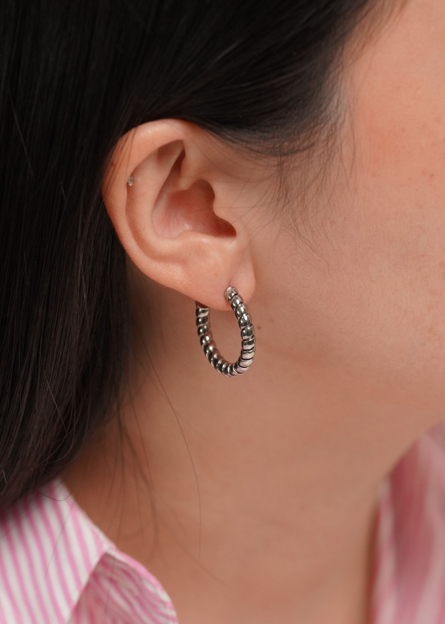 Ray Silver Twist Earrings