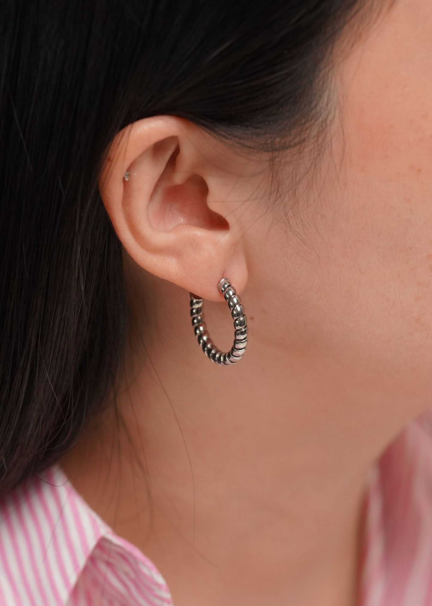 Ray Silver Twist Earrings