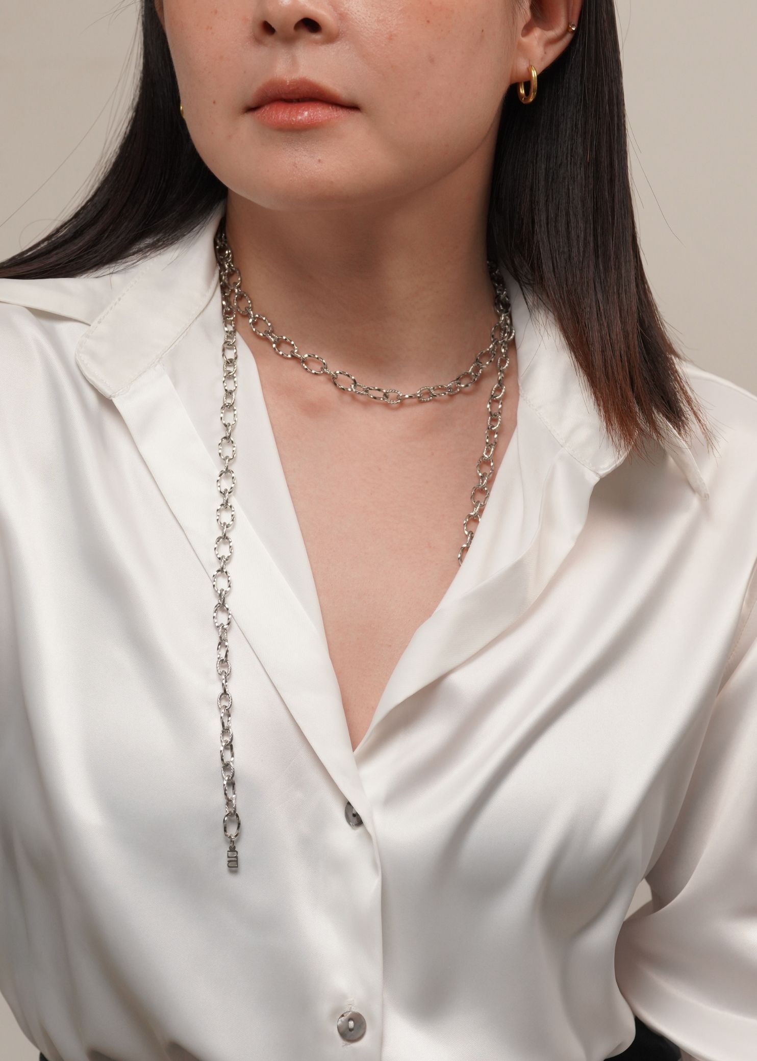 Dawn Silver Chain Belt Necklace