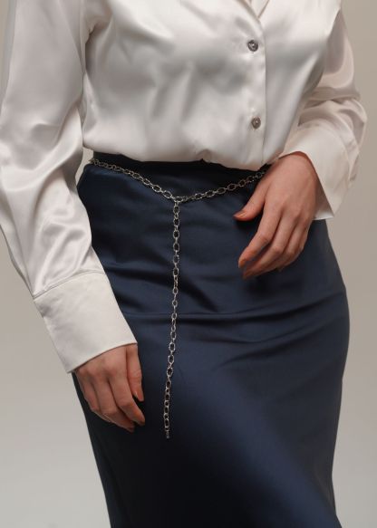 Dawn Silver Chain Belt Necklace