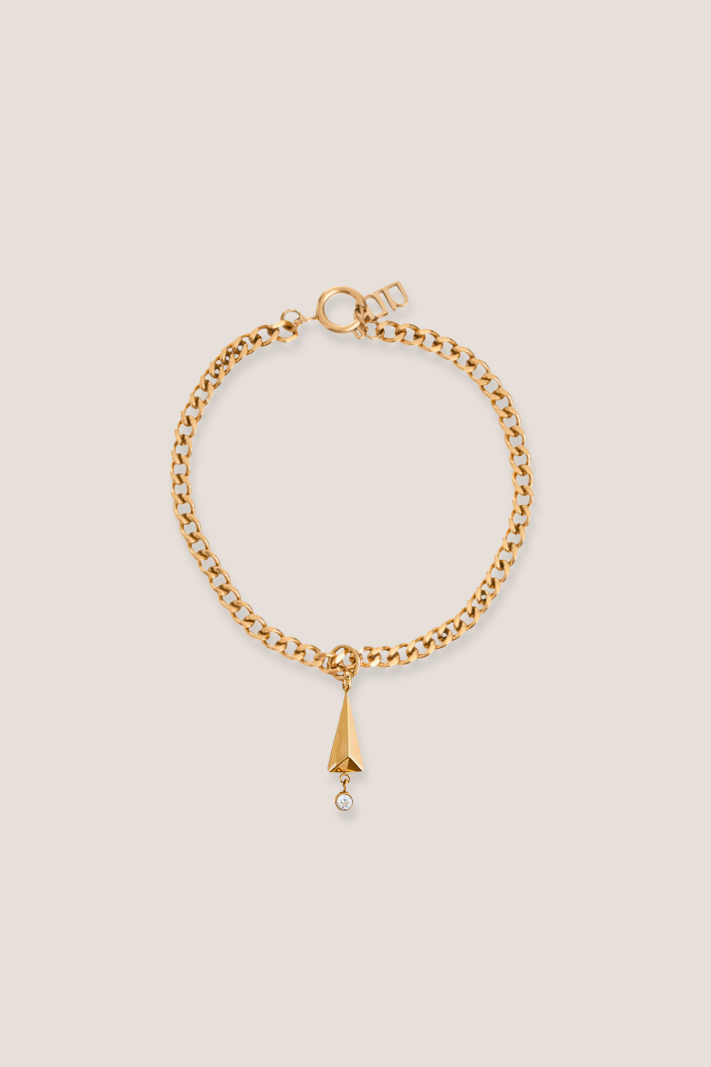 Bibelot Gold Pendant with Curb Chain Bracelet