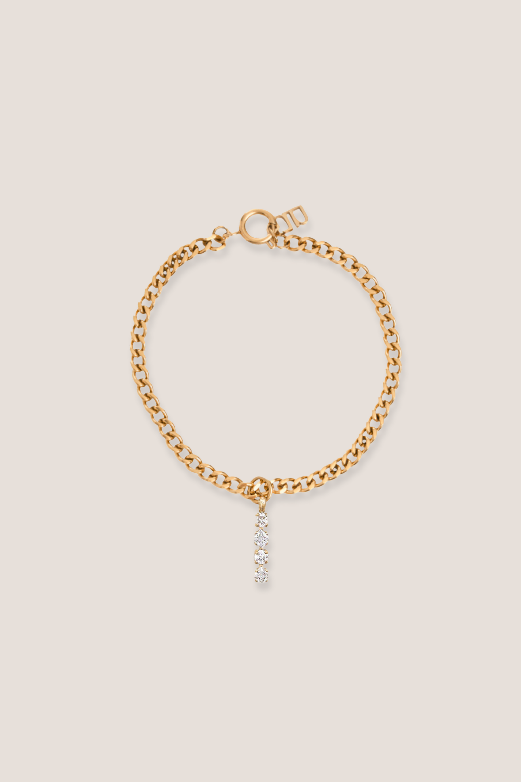 Classic Mystic Pendant Gold with Curb Chain Bracelet