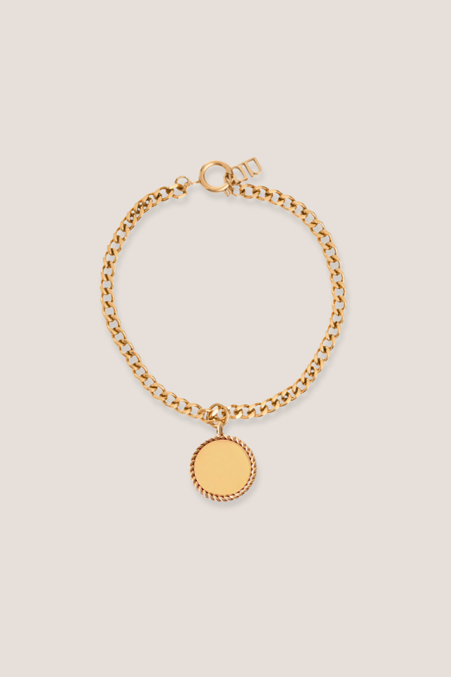 Dana Gold Pendant with Curb Chain Bracelet