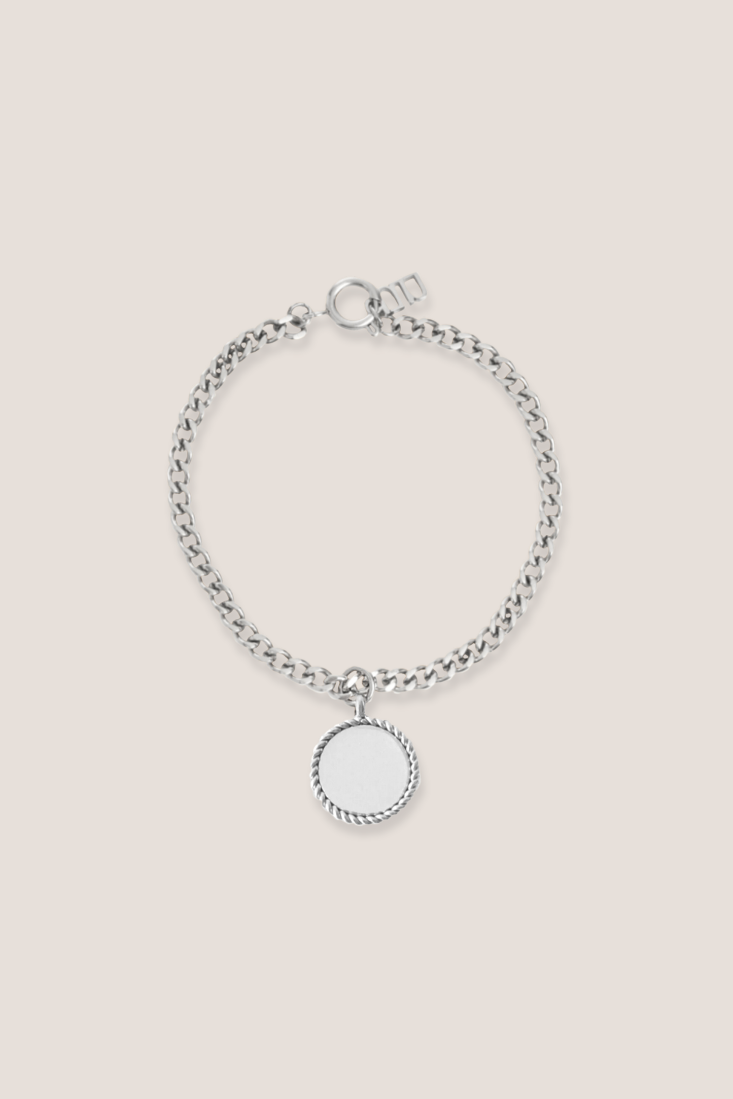 Dana Silver Pendant with Curb Chain Bracelet