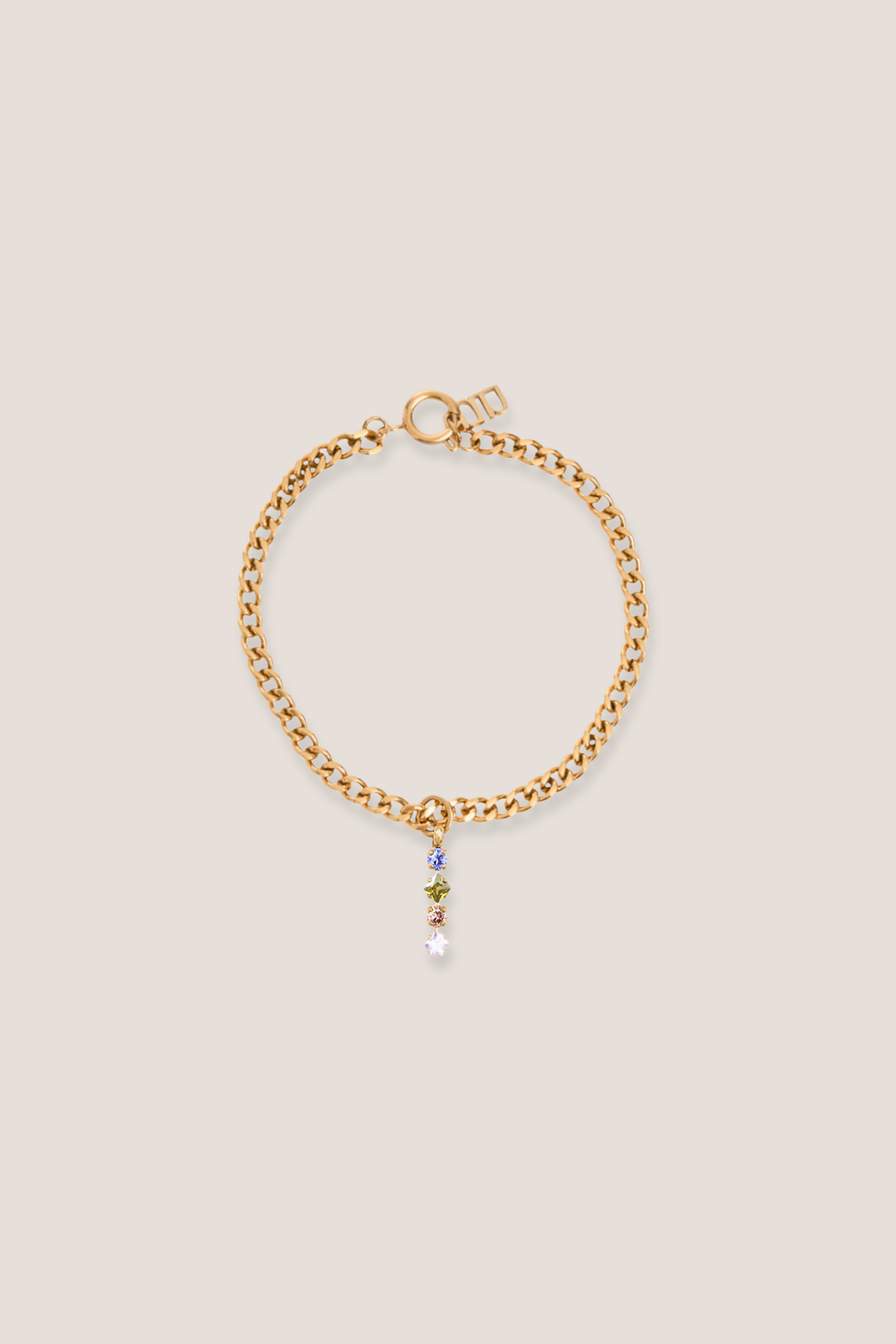 Desire Mystic Pendant Gold with Curb Chain Bracelet