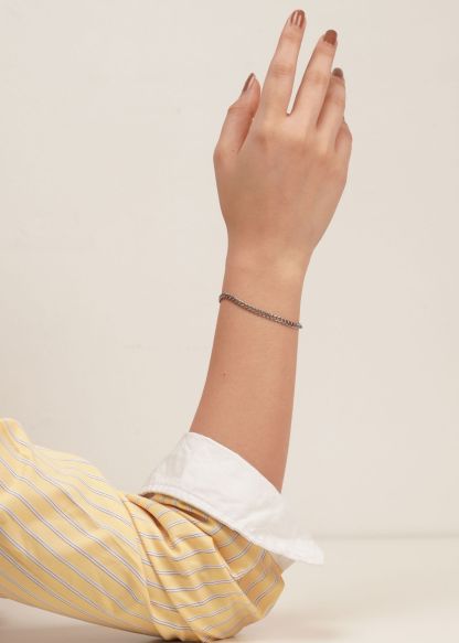 Curb Chain Silver Bracelet