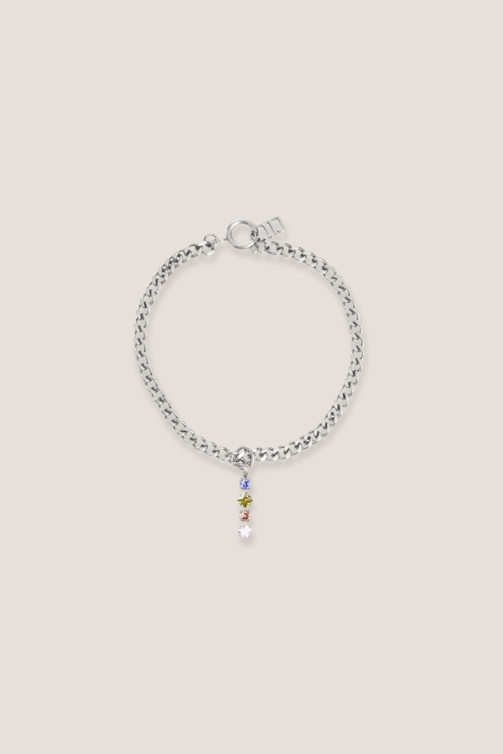 Desire Mystic Pendant Silver with Curb Chain Bracelet