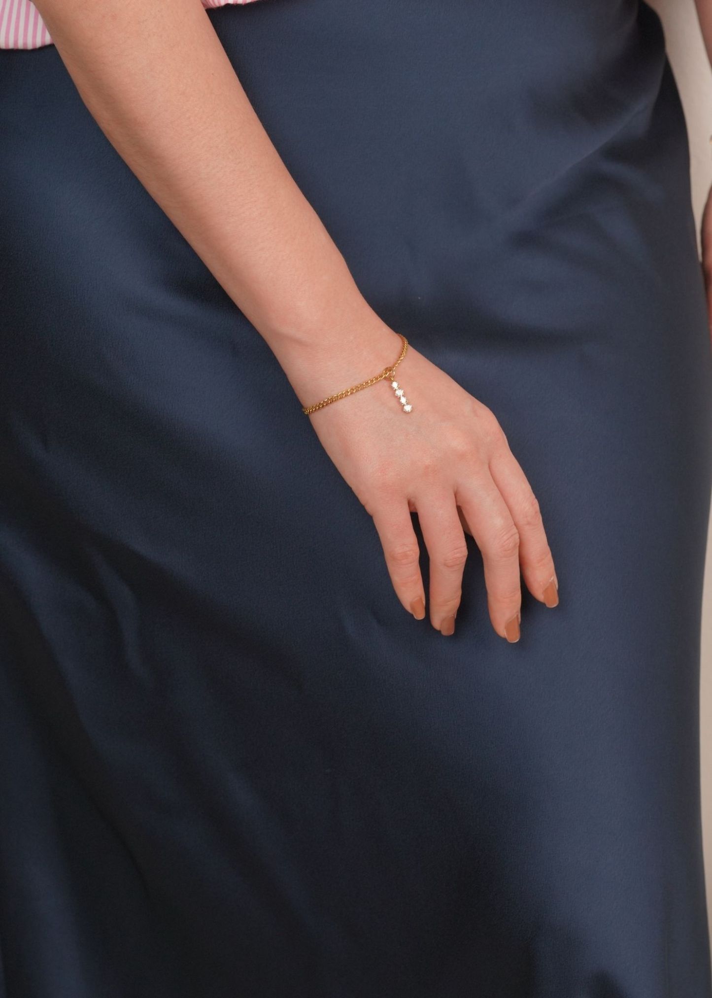 Classic Mystic Pendant Gold with Curb Chain Bracelet