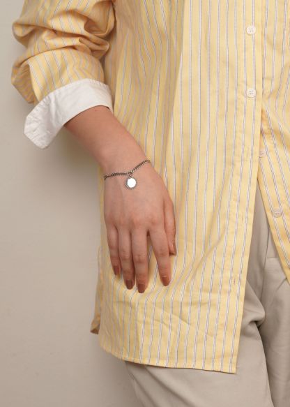 Dana Silver Pendant with Curb Chain Bracelet