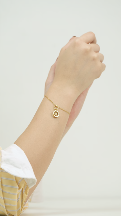 Path Charm Gold Chain Bracelet