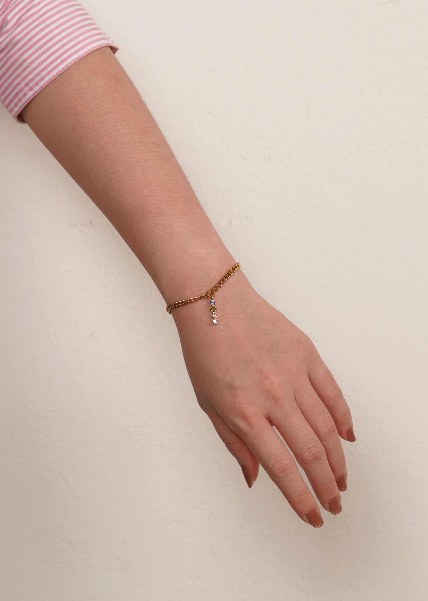 Desire Mystic Pendant Gold with Curb Chain Bracelet