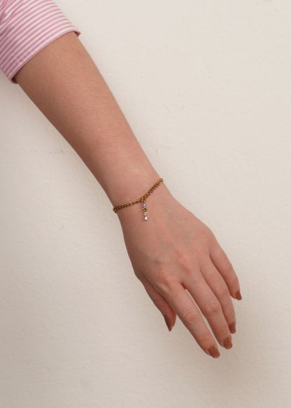 Desire Mystic Pendant Gold with Curb Chain Bracelet