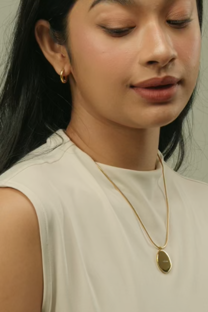Aurum Pendant Rounded Snake Gold Chain Necklace