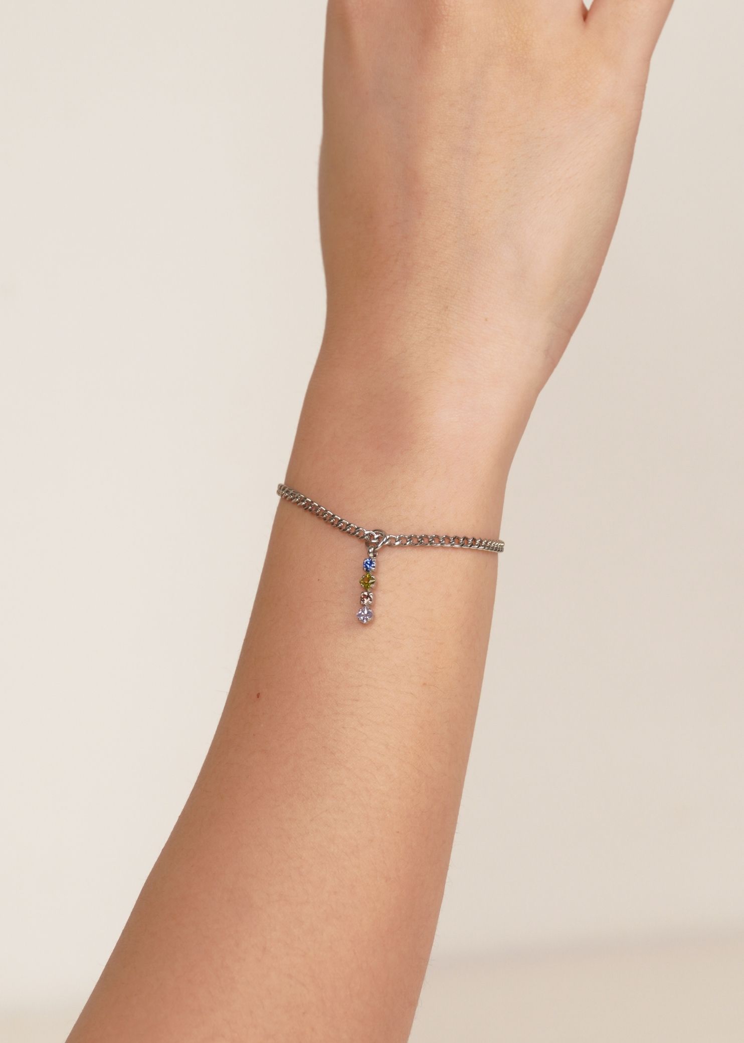 Desire Mystic Pendant Silver with Curb Chain Bracelet