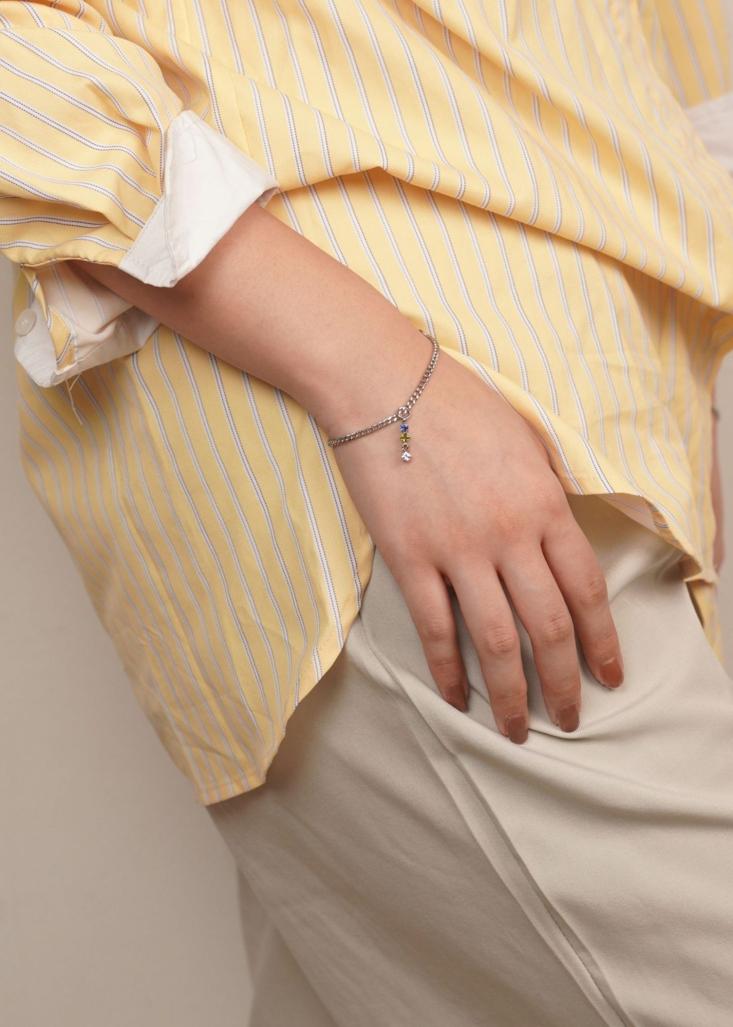 Desire Mystic Pendant Silver with Curb Chain Bracelet