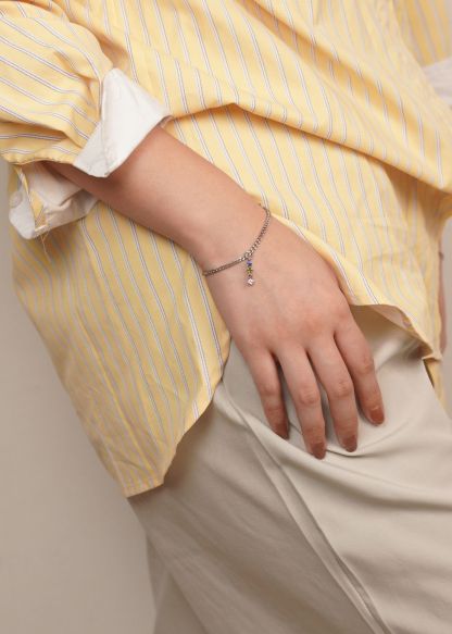 Desire Mystic Pendant Silver with Curb Chain Bracelet