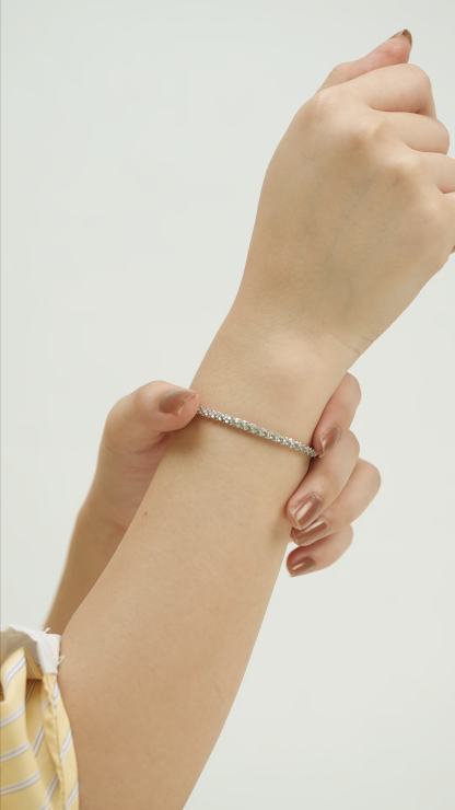 Tweed Silver Chain Bracelet