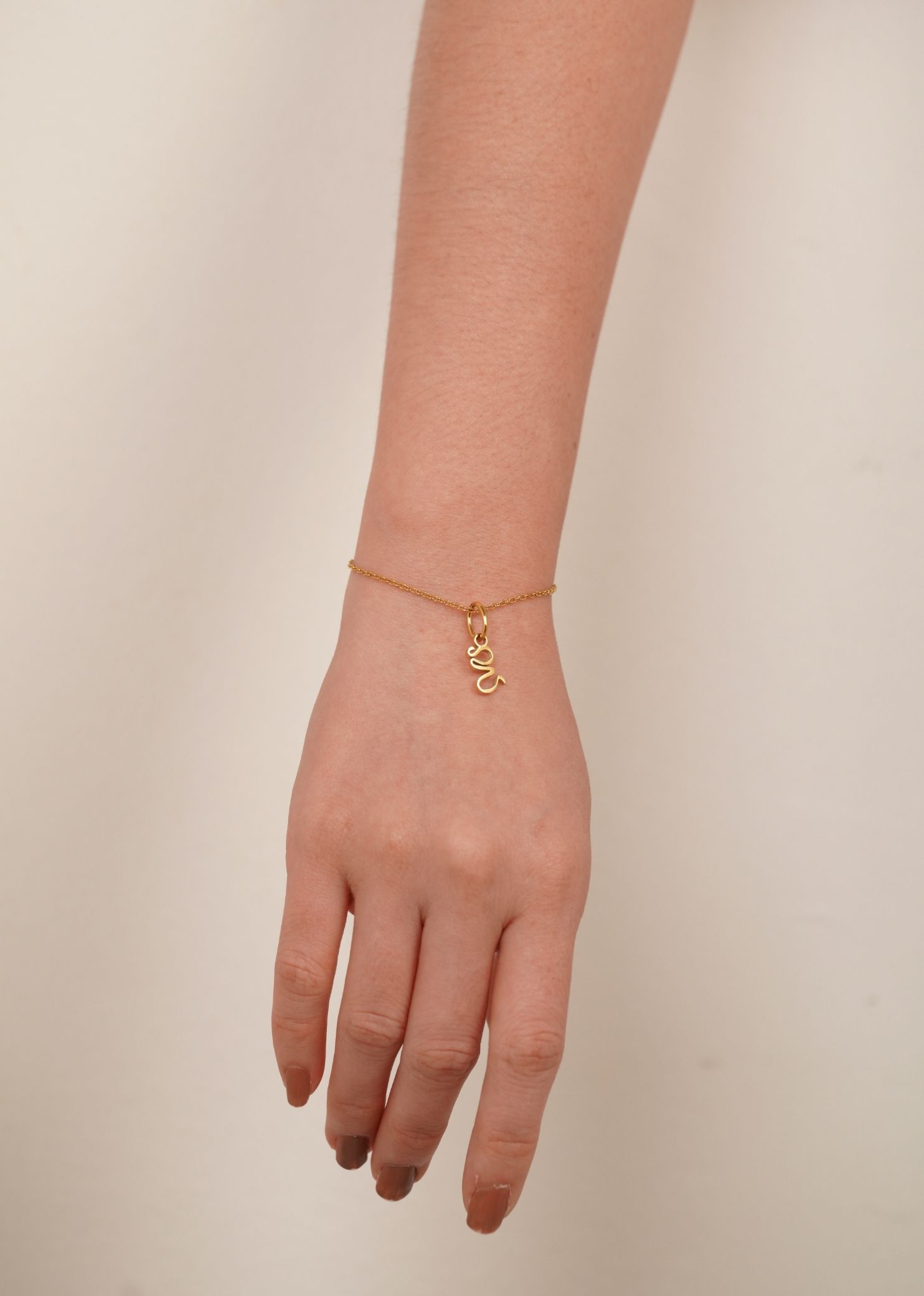 Go With The Slow Charm Gold Chain Bracelet