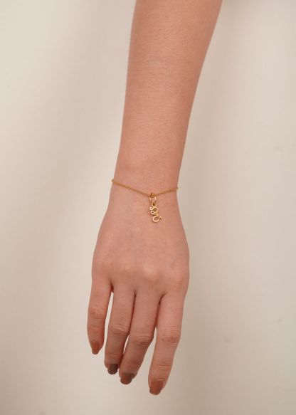 Go With The Slow Charm Gold Chain Bracelet