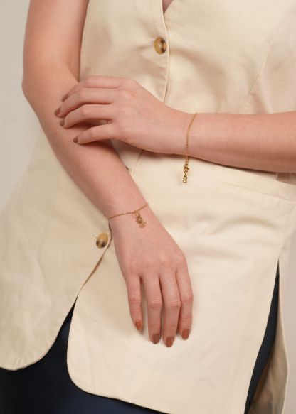 Go With The Slow Charm Gold Chain Bracelet