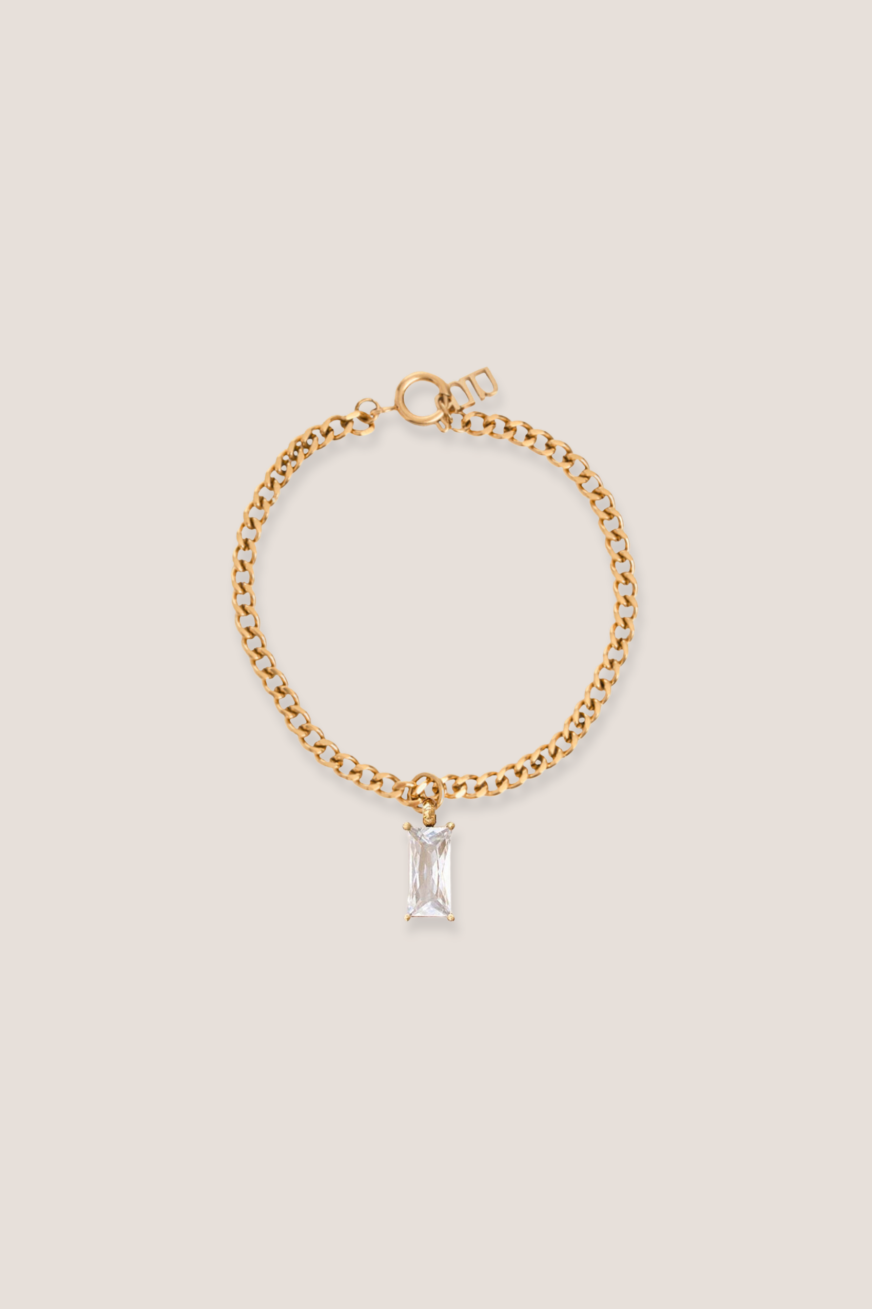 Verity Classic Pendant Gold with Curb Chain Bracelet