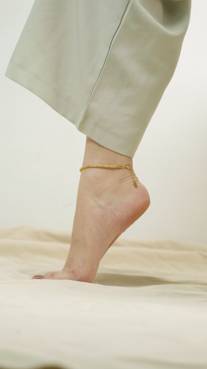 Tweed Gold Chain Anklet