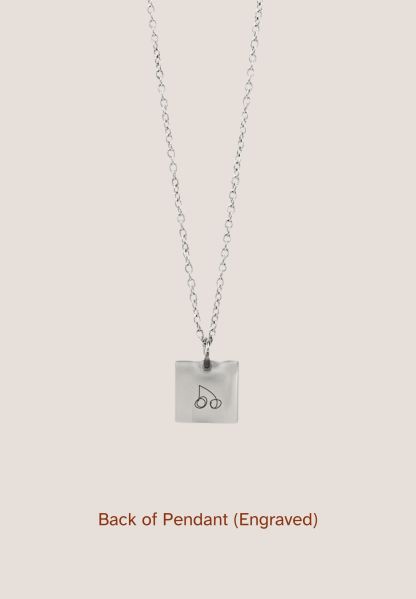 Square Silver Chain Pendant Necklace