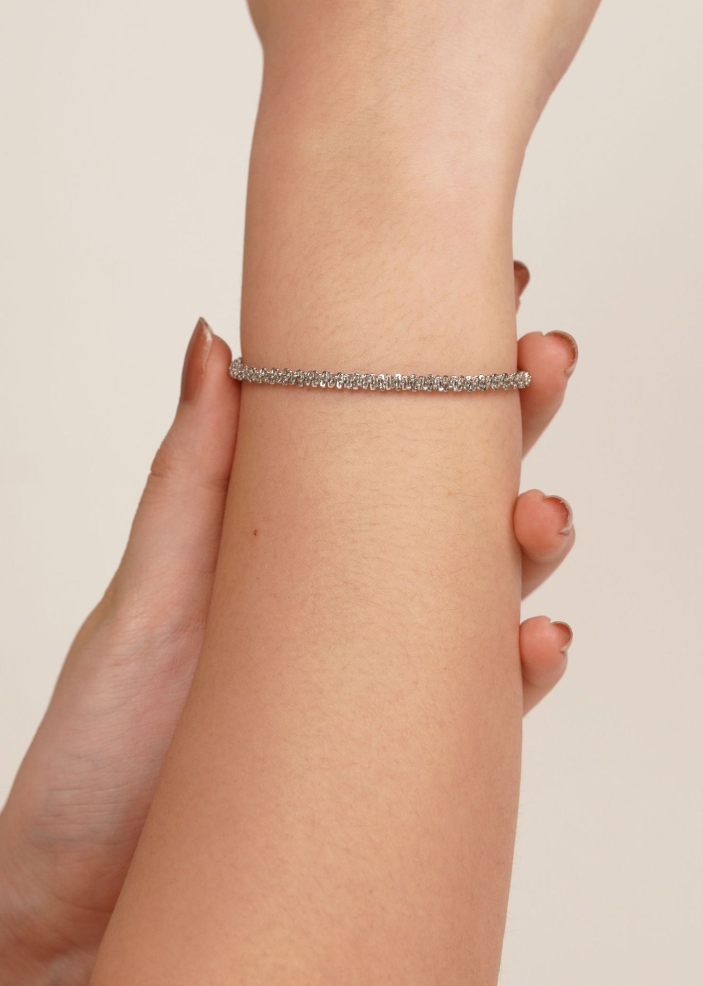 Tweed Silver Chain Bracelet