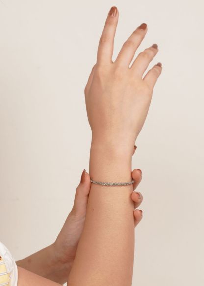 Tweed Silver Chain Bracelet