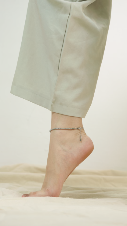 Tweed Silver Chain Anklet