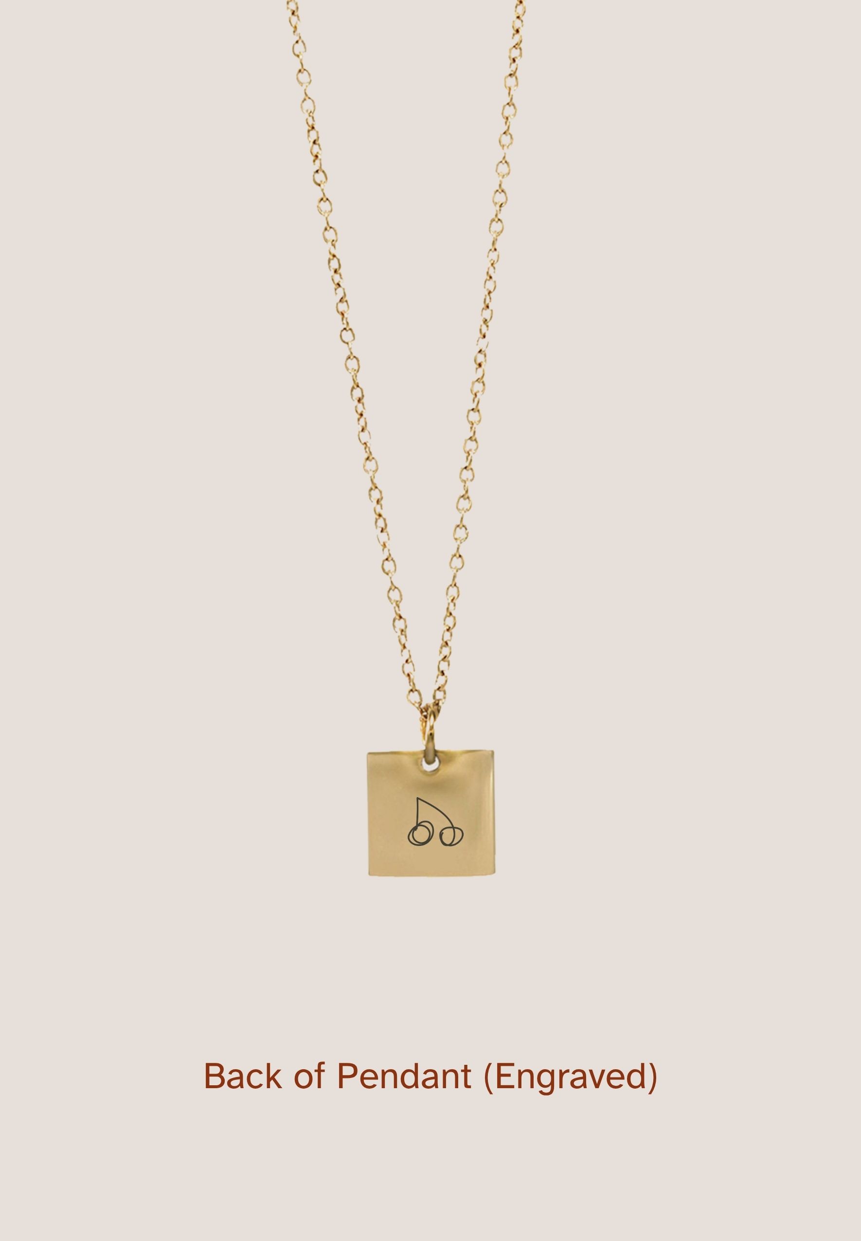 Square Gold Chain Pendant Necklace