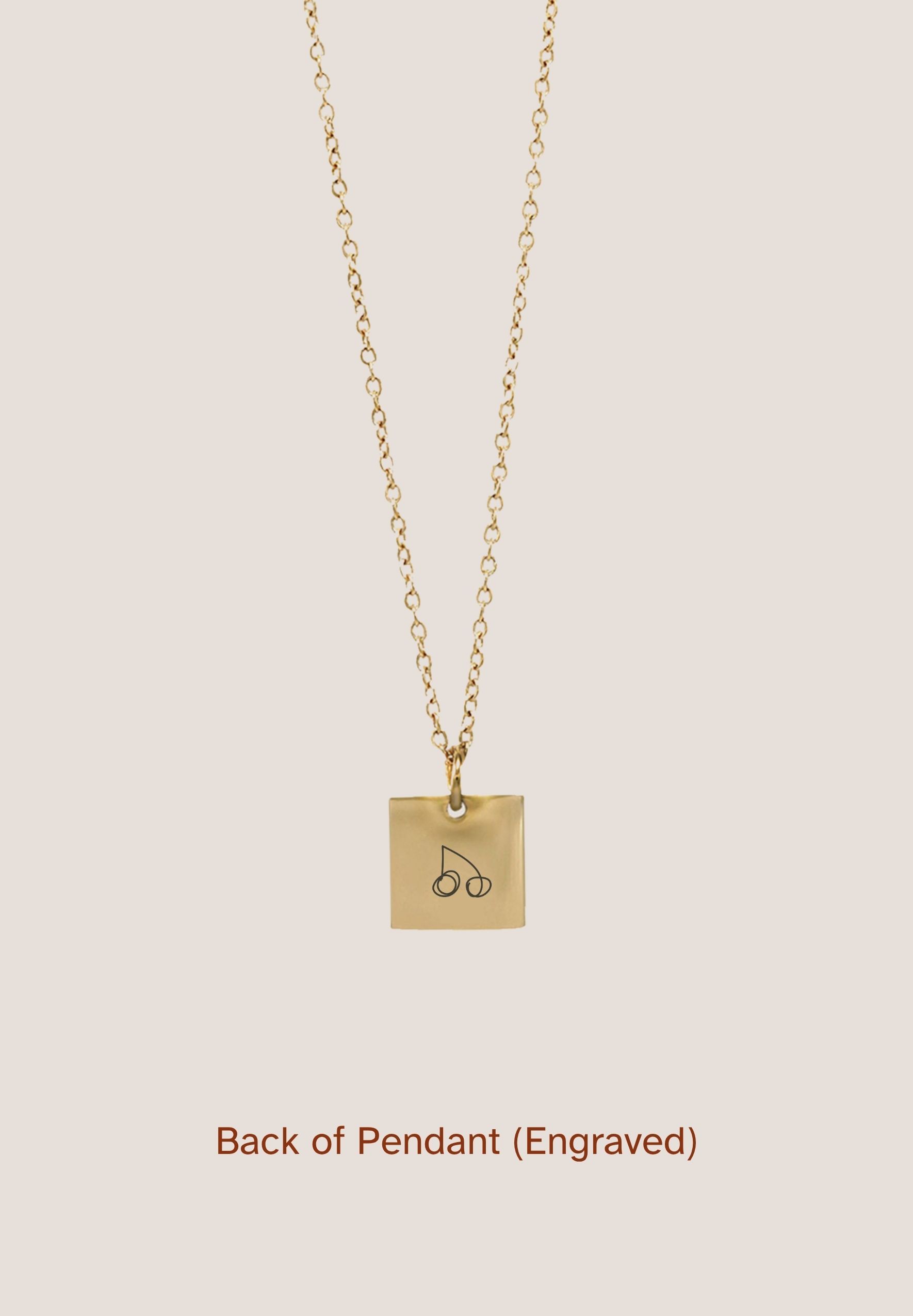 Square Gold Chain Pendant Necklace
