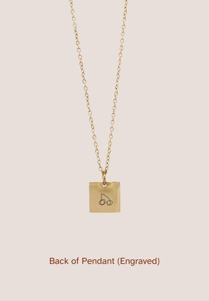 Square Gold Chain Pendant Necklace
